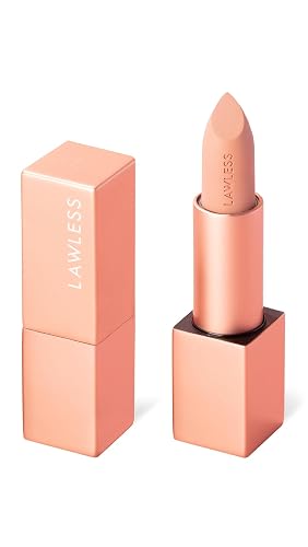 Lawless Women's Forget the Filler Lip-Plumping Line-Smoothing Satin Cream Lipstick, Platinum, 0.1 Ounce