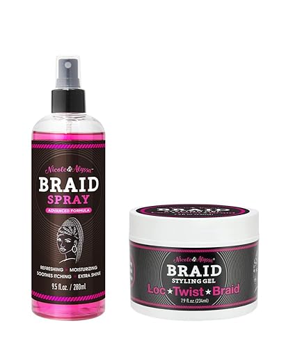 Nicole & Alyssa - Braid Spray and Braid Styling Gel Combo (9.5oz (Spray) + 7.9oz (Gel))