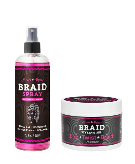 Nicole & Alyssa - Braid Spray and Braid Styling Gel Combo (9.5oz (Spray) + 7.9oz (Gel))