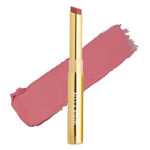 Winky Lux Skinny Plump Demi Matte Lipstick - Deep Berry Rose Lip, Natural Plump Lipstick, Weightless Long Lasting Soft Matte Lip Crayon, Infused with