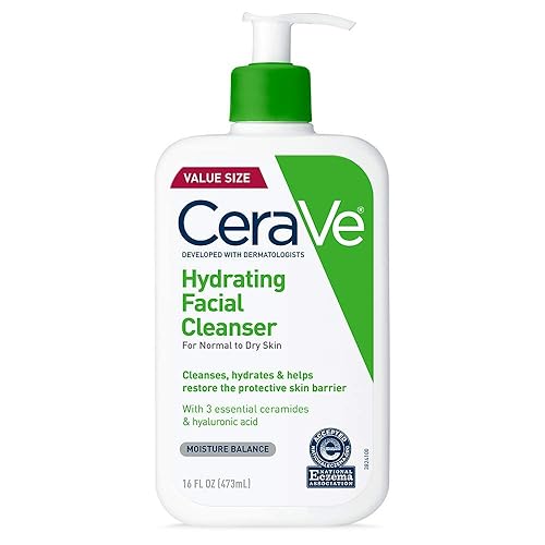 CeraVe Hydrating Facial Cleanser | Moisturizing Non-Foaming Face Wash with Hyaluronic Acid, Ceramides and Glycerin | 16 Fluid Ounce