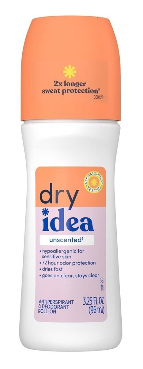 Dry Idea Antiperspirant & Deodorant Roll On, Unscented 3.25 oz, 2 pk Beauty and Personal Care Dry Idea
