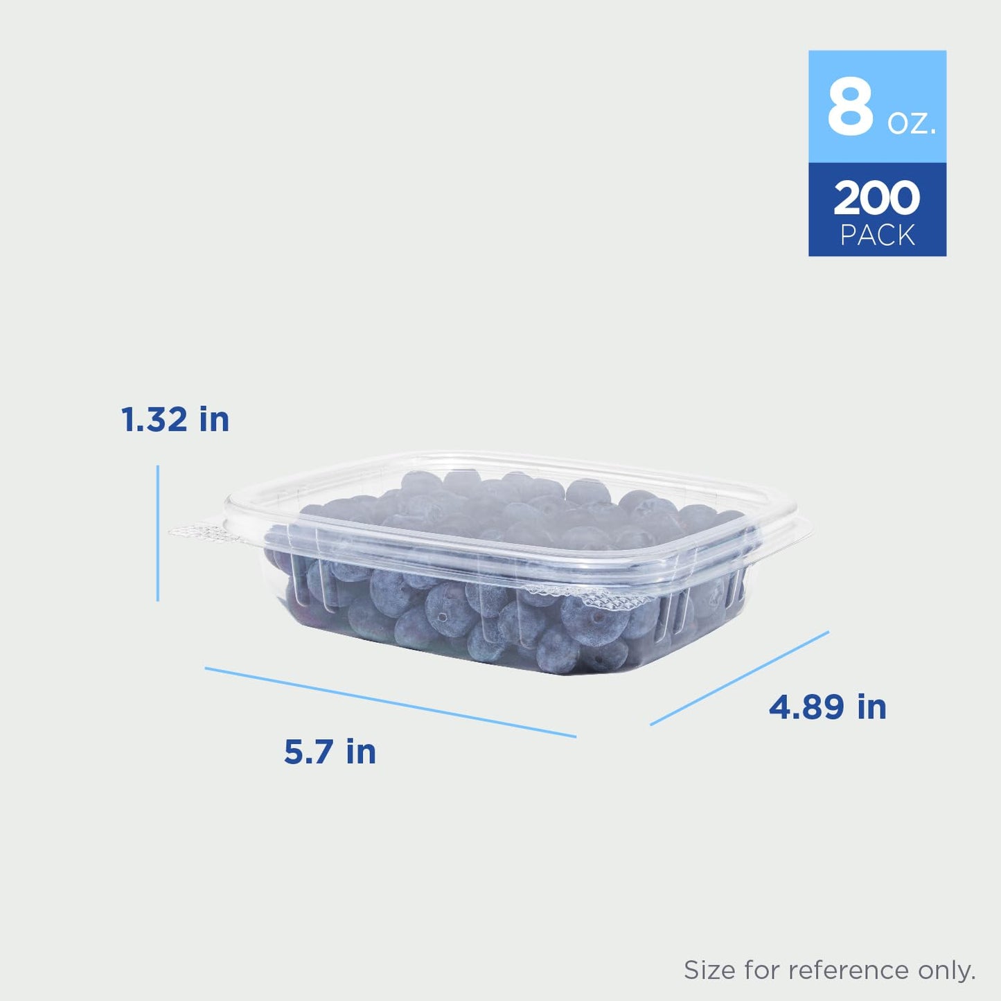 Karat [8oz -200 ct Small Clamshell Containers with Lids, For Berries, Fruits, Nuts, and Home Meal Prep - Clear Plastic Food Containers, Take Out…