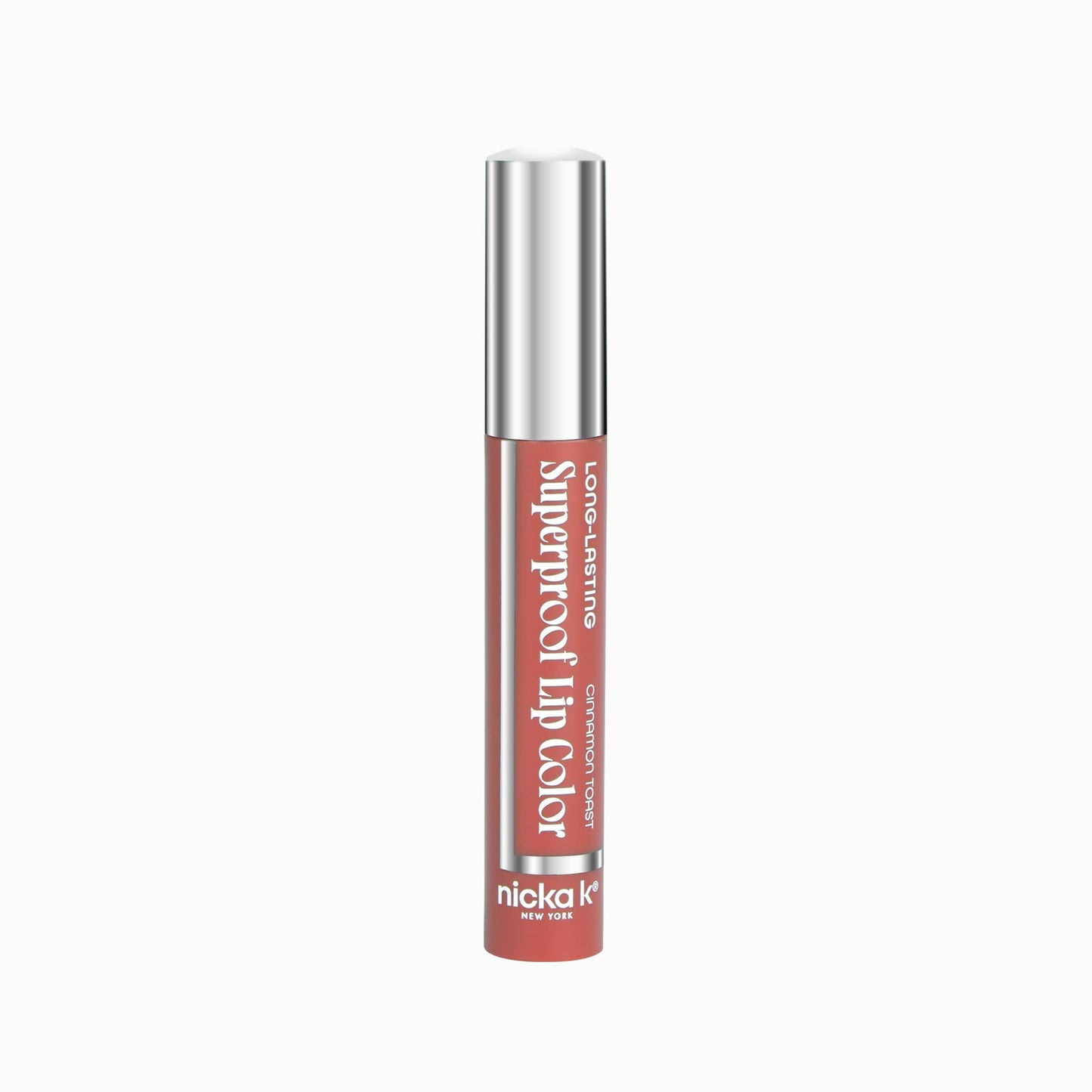 NICKA K NEW YORK Superproof Long-Lasting Lip Color, High Performance, Full Pigment, Glossy Finish (Cinnamon Toast)