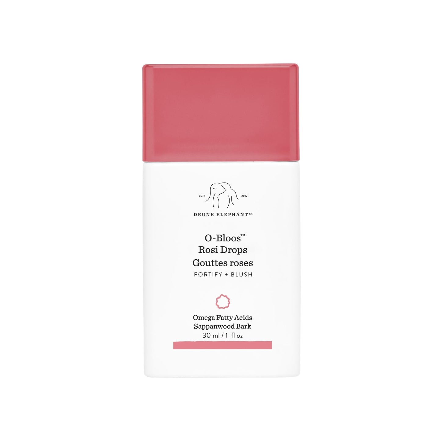 Drunk Elephant O-Bloos Rosi Drops - 30 ml/1 fl oz - Peachy-Pink Color Serum Drops - Clean Clinical Skincare - Cruelty-Free - Dermatologist-Tested