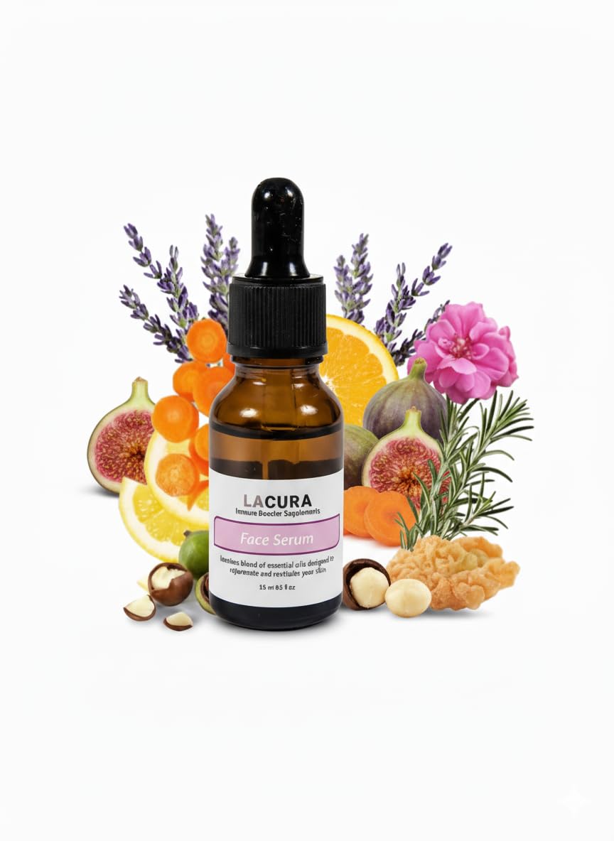 Lacura Therapeutic Face Oil with Vitamin E & Organic Jojoba - Natural Anti-Aging Facial Serum with Essential Oils for Mature Skin - Hydrating
