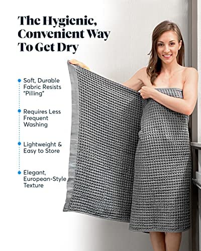 SUTERA Silverthread Bath Towel | Antimicrobial Towel with Silver Ion Technology | Waffle Weave Design, Plush, Lightweight, and Quick-Drying…