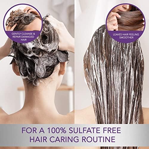 Inova Professional Silk Keratin Shampoo & Conditioner Set - Smooth Protection Sulfate-Free Shampoo & Smooth Hydration Conditioner (3.4 Oz), gray