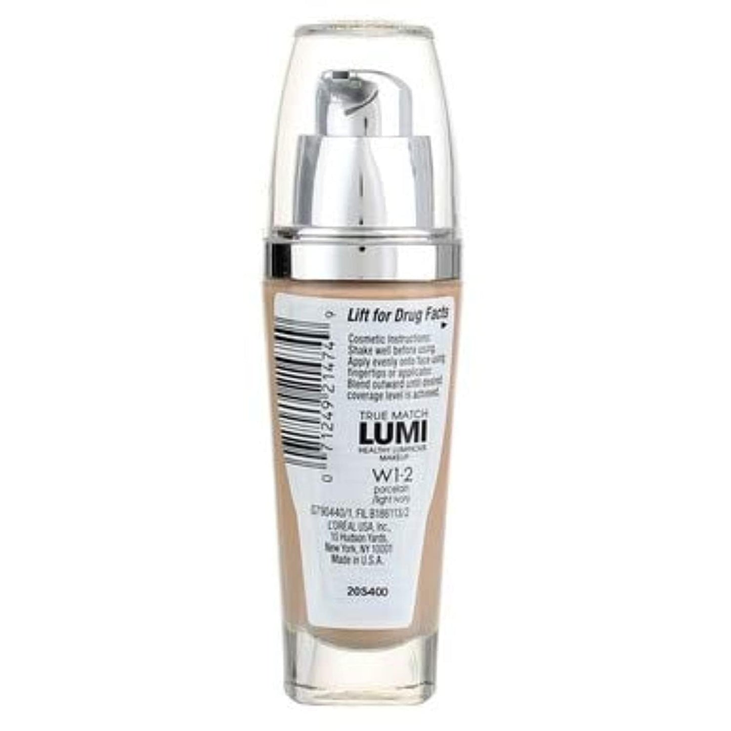 L'Oreal Paris True Match Lumi Healthy Luminous Makeup, W1-2 Porcelain Light Ivory, 1 fl; oz.