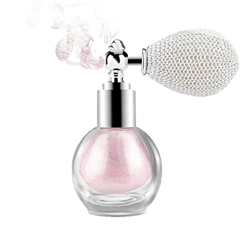 Highlighter Powder Spray, Glitter Spray Nude Pink Glitter Body Face Hair High Gloss Spray Shimmer Sparkle Powder Body Glitter Spray, for Women Hair