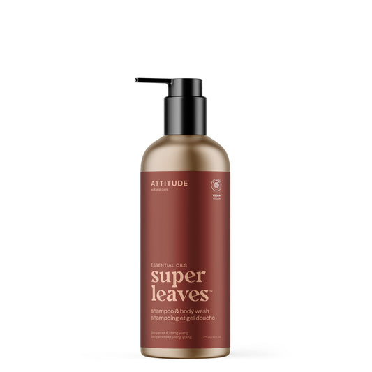 ATTITUDE 2-in-1 Body Wash and Hair Shampoo, EWG Verified Shower Gel, Dermatologically Tested, Made with Naturally Derived Ingredients, Vegan Personal