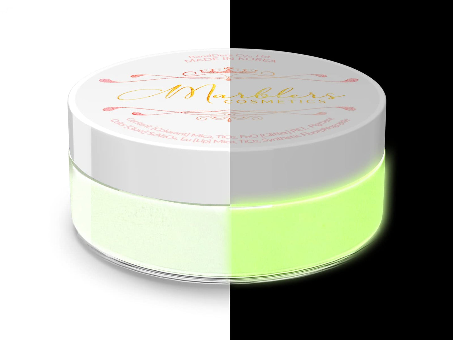 MARBLERS Glow-in-The-Dark Powder [Glow Cream] 0.28oz (8g) | Matte| Dye | Pigment | Non-Toxic | Vegan | Cruelty-Free | Eyeshadow, Nail Polish, Nail Art