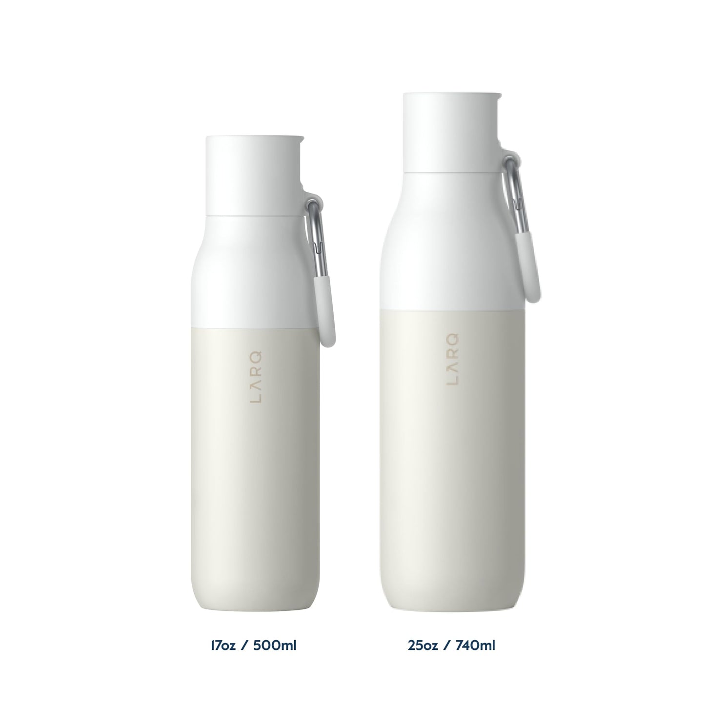LARQ Bottle Filtered - Insulated Stainless Steel Water Bottle BPA Free with Nano Zero Technology and Long-Lasting Filters, Granite White, 17oz
