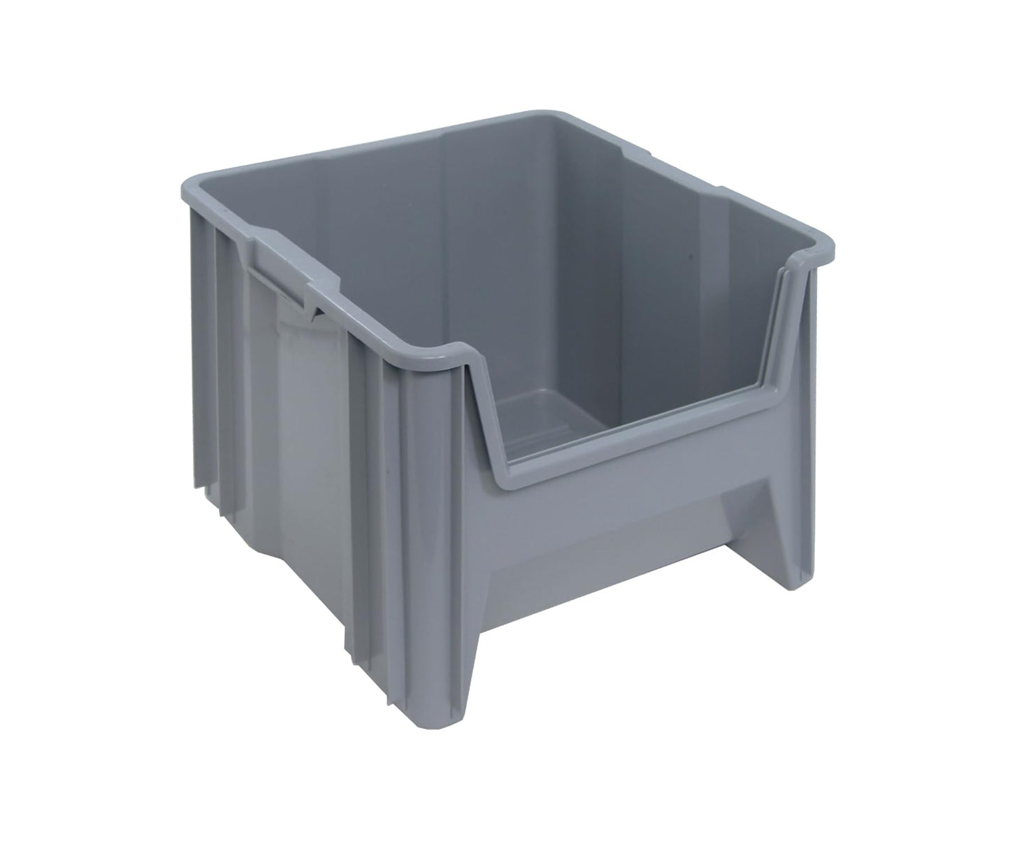 Quantum Giant Hopper Bin, QGH800, 16-1/2"W x 17-1/2"D x 12-1/2"H Gray - Lot of 2