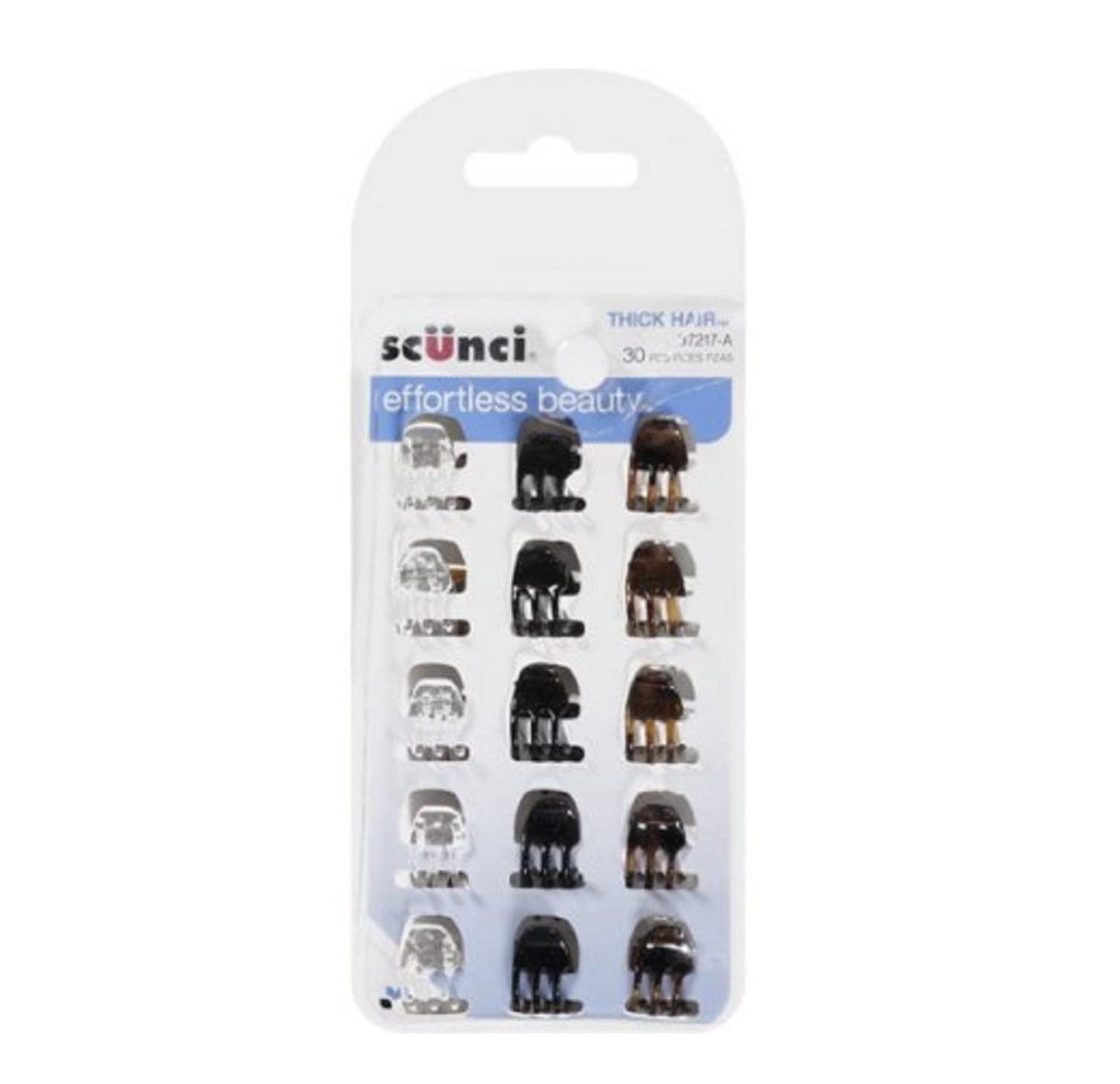 Scunci Effortless Beauty Mini Jaw Clips, 30Count, 0.8 Oz