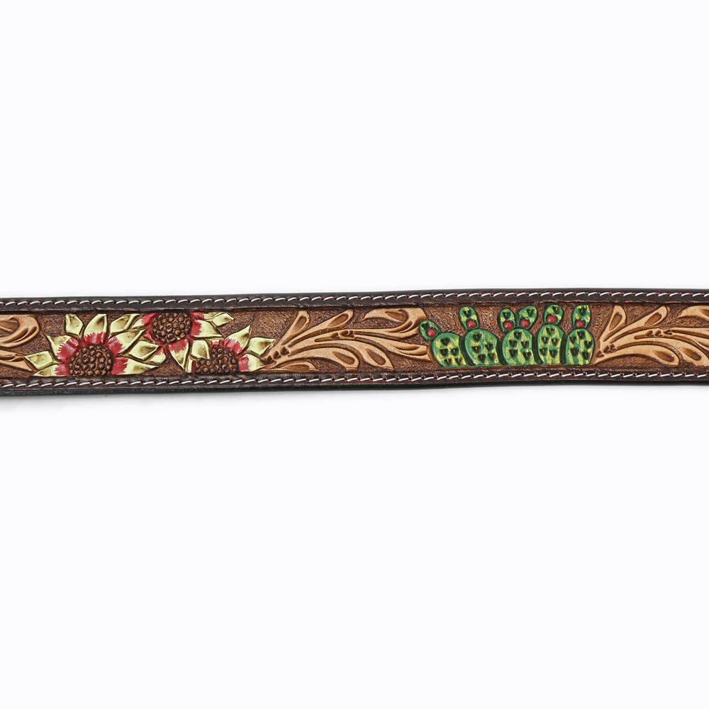 American Darling Beautifully Hand Tooled Brown Genuine American Leather Belt Men and Women Western Belt with Removable Buckle