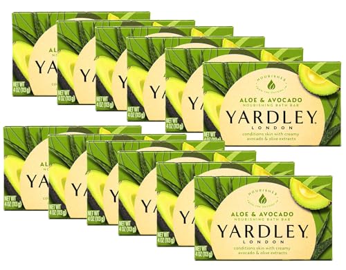 Yardley London Aloe and Avocado Naturally Moisturizing Bath Bar 4.0 oz (Pack of 12)