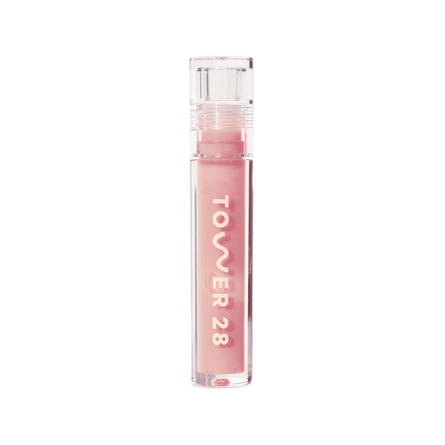 Tower 28 ShineOn Milky Lip Jelly, OAT | Non-Sticky, Vegan Lip Gloss in Milky Peachy Pink | Apricot and Raspberry Seed Oil | Moisturizing, Clean