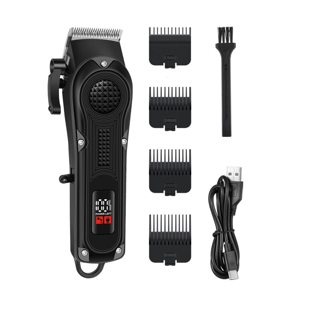 Professional Hair Clippers for Men,Cordless Hair Trimmer, LCD Display Barber Clippers for Hair Cutting & Mens Grooming with LED Display, Powerful Beauty and Personal Care QDKVTNDJZ