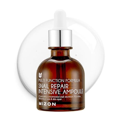 MIZON Snail Repair Intensive Ampoule with Snail Mucin, Hyaluronic Acid & Vitamin E - Hydrating & Wrinkle Care Serum for Skin Elasticity & Repair (1.01