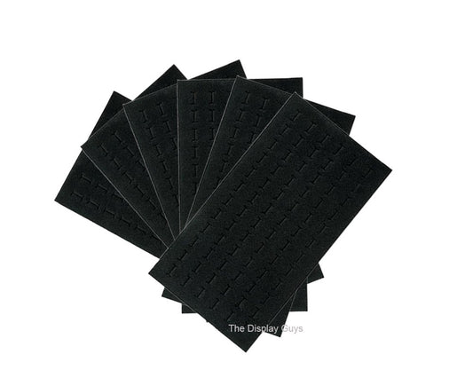 TheDisplayGuys - 6-Pack Deluxe Black Velvet Jewelry Ring Display Foam Pad Insert - 72 Slots Holder - 14x7 Full Size