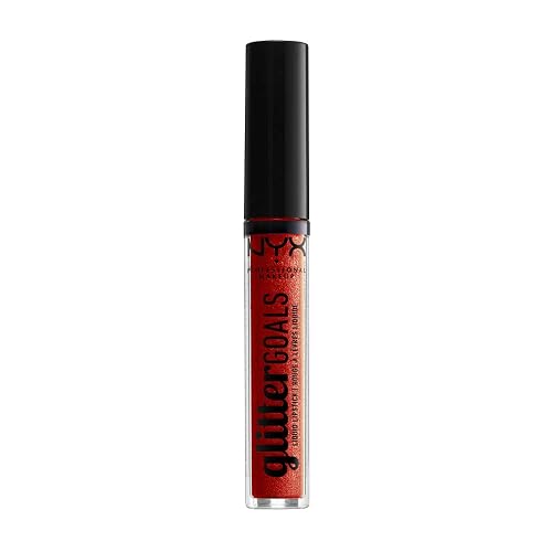 NYX PROFESSIONAL MAKEUP Glitter Goals Liquid Lipstick - Shimmy (Coral Orange With Gold Glitter)