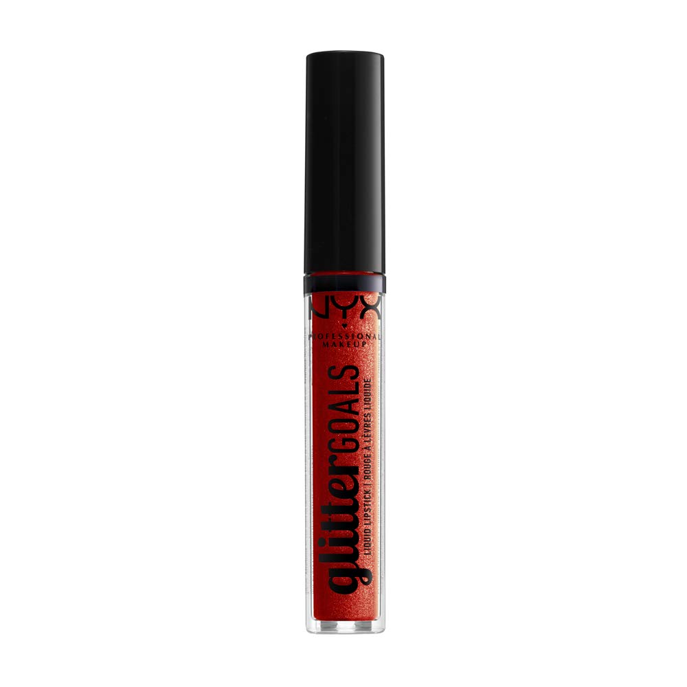 NYX PROFESSIONAL MAKEUP Glitter Goals Liquid Lipstick - Shimmy (Coral Orange With Gold Glitter)