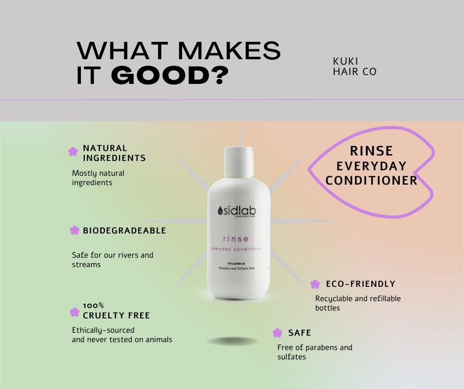 Sidlab Haircouture Rinse Everyday Conditioner gentle lightweight shampoo 2oz