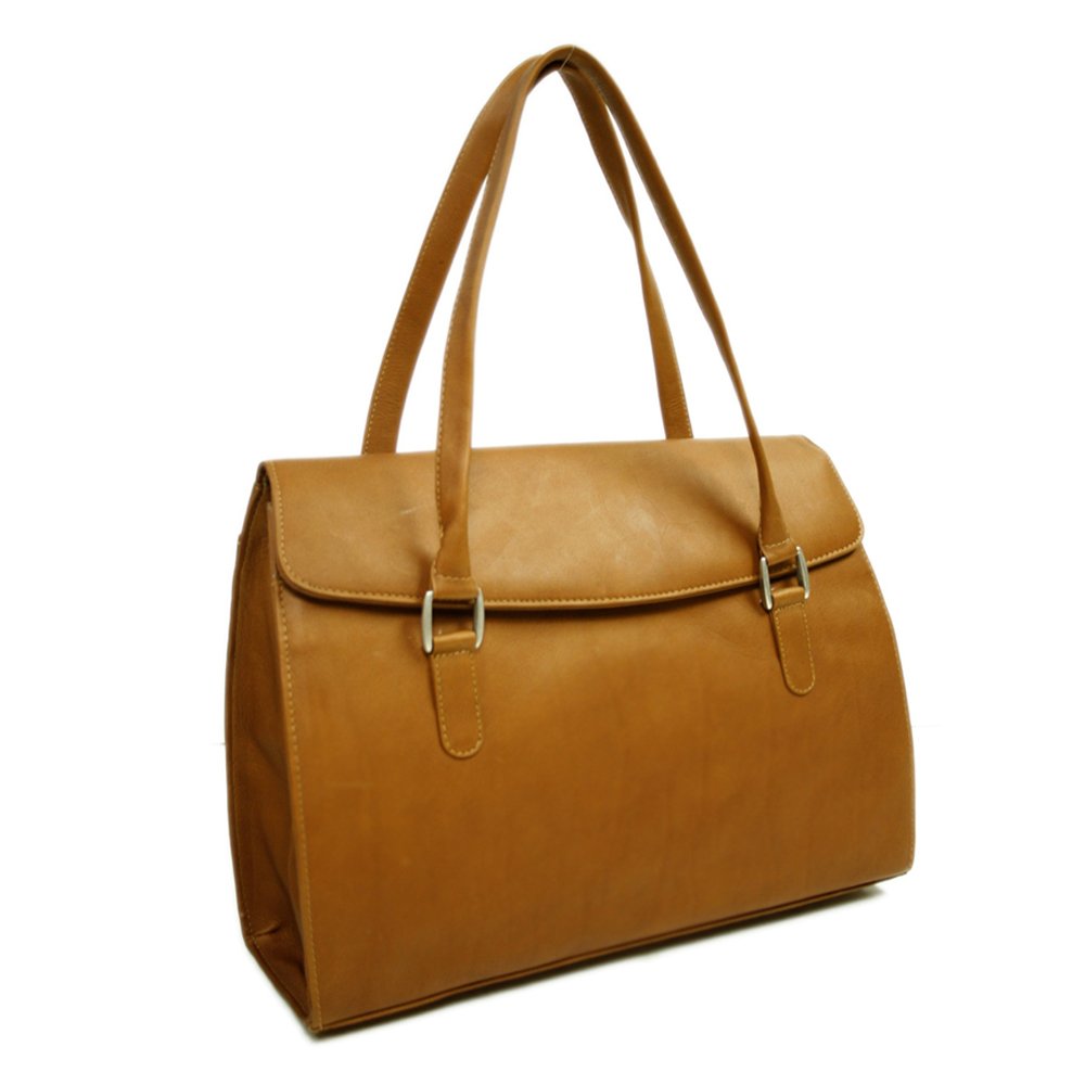 Piel Leather Ladies Computer Portfolio, Saddle, One Size