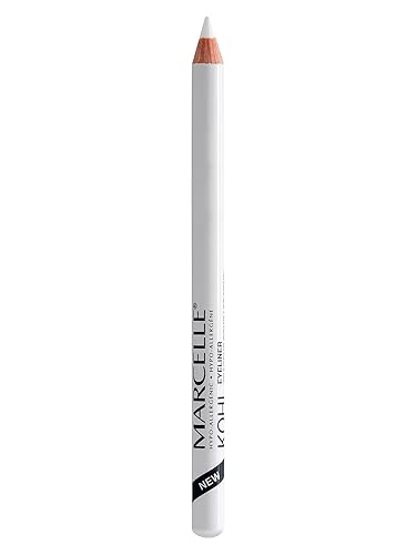 Marcelle Kohl Eyeliner, White, Eye Pencil, Long-Lasting, Waterproof, Intense Colour, Fragrance-Free, Hypoallergenic, Recognized by CDA, Cruelty-Free