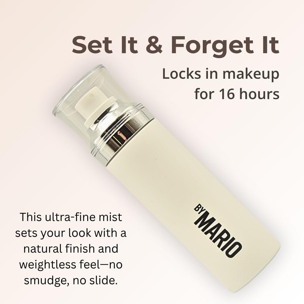 MAKEUP BY MARIO SurrealSkin 16HR Soft Setting Spray, Alcohol-Free, Hydrating Mist for Natural, Long-Lasting Makeup, with Hyaluronic Acid & Vitamin C