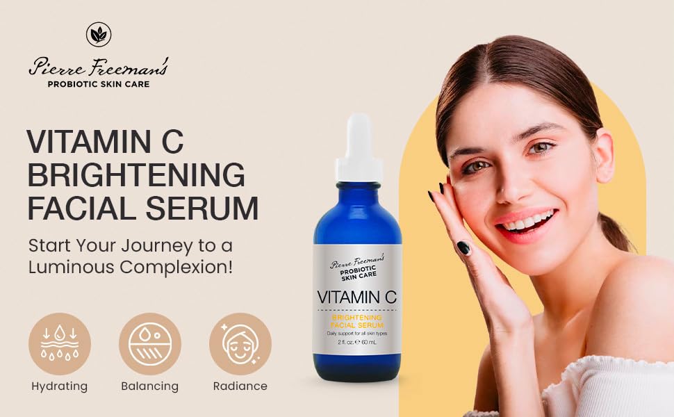 Pierre Freeman's Probiotic Skin Care Vitamin C Brightening Facial Serum (2 Oz)