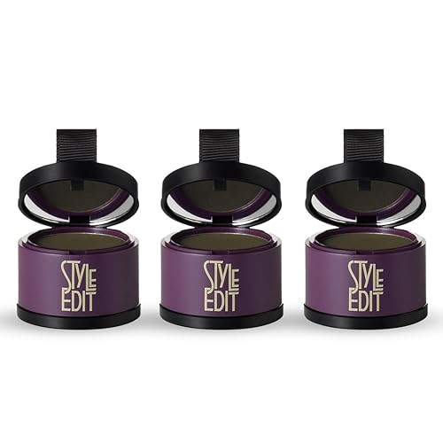 Style Edit Root Touch Up Powder | Temporary Hair Color for Gray Roots and Thinning Hair | Salon-Quality, Transfer-Resistant Hair Concealer | Black