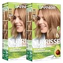 Garnier Nutrisse Ultra Crème Hair Color, Permanent Hair Dye with 100% Gray Coverage, Vegan & Cruelty-Free, 80 Medium Natural Blonde (Butternut), 2