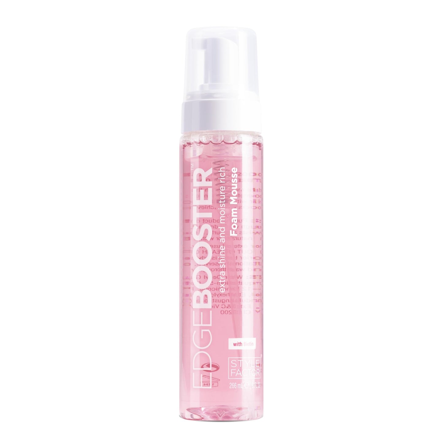 Style Factor EDGE BOOSTER Extra Shine & Moisture Rich Foam Mousse | Lightweight Styling for Curls, Waves, Braids, Locs & Protective Styles | Volume