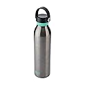 BUILT 24 fl oz Double-Walled Stainless Steel Standard Mouth Cascade Bottle, Threaded Handle Lid Spill-resistant Travel Cup with Rubber Grip Keep