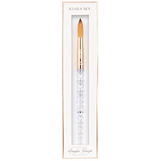 Kiara Sky Kolinsky Acrylic Nail Brush #14 - Pure Kolinsky Sable Hair, Iridescent Crystal Handle, Acetone Resistant, for Acrylic Application Beauty & Personal Care KIARA SKY