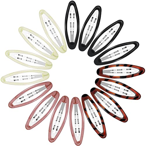 16 Pieces 2.8 Inch Big Oval Water Drop Shape Women Hair Clips Metal Stoving Varnish No Slip Hair Barrettes for Girls Women Accessories(Adorable Color)