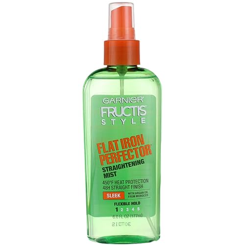 Garnier Fructis Style Sleek & Shine Flat Iron Perfector Straightening Mist 6 oz (Pack of 2)