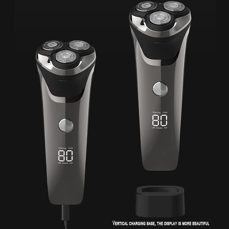 Electric Razor for Men, Waterproof Face Grooming Electric Shaver Men Powerful Rotary Male Wet Dry Face Electric Razor Men Rechargeable Beard Shaving Beauty and Personal Care MAYiT