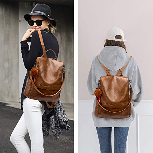 CHERUTY Women Backpack Purse PU Leather Anti-theft Casual Shoulder Bag Fashion Ladies Satchel Bags