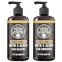 Viking Revolution Spiced Vanilla Mens Shampoo and Conditioner Set with Biotin and Jojoba Oil - Natural Hair Shampoo and Hair Conditioner for Men