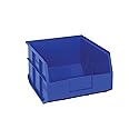 Quantum Storage K-SSB425BL-3 3-Pack Stackable Plastic Shelf Bin, 12" x 11" x 7", Blue
