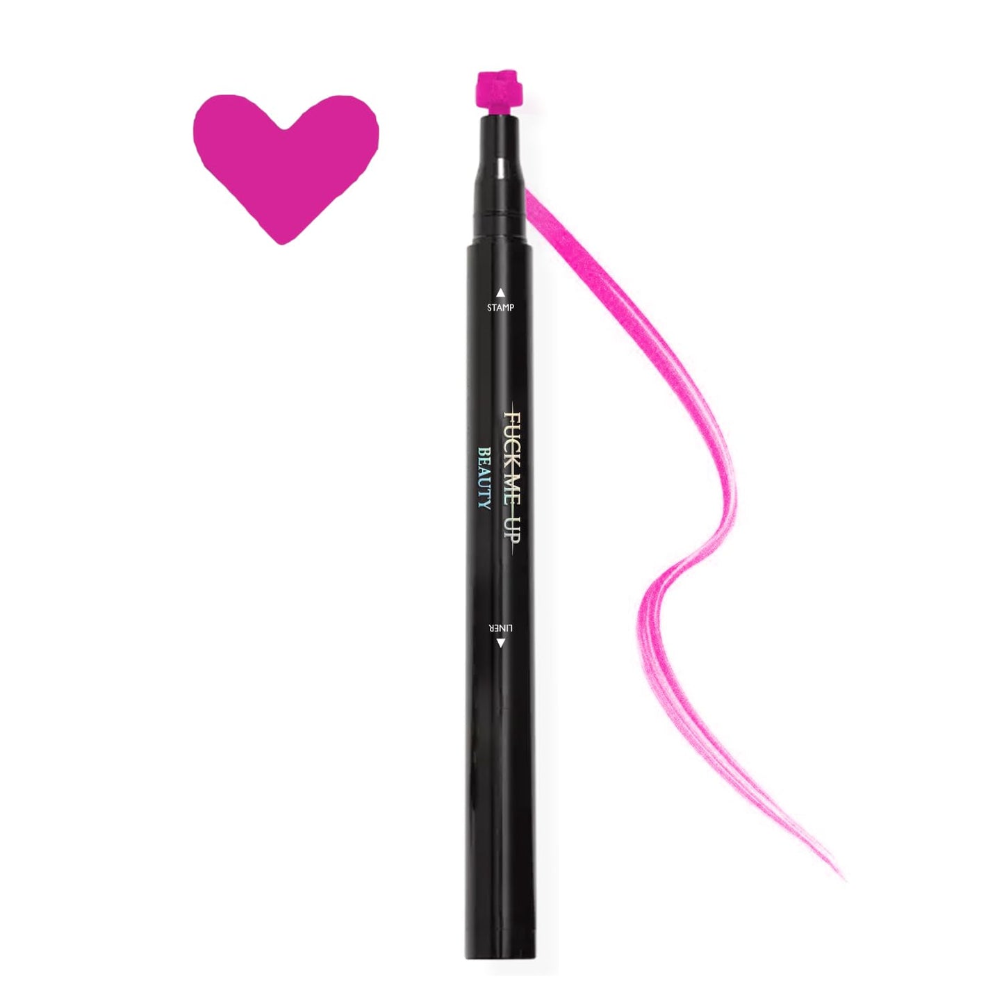 FMU Beauty UFO Body Art Stamp + Pen Liner for Bright Colorful Festival Makeup (Venus - Pink Heart)