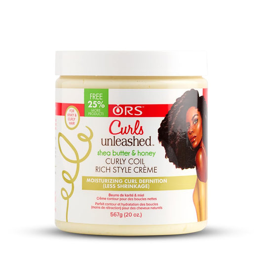 Curls Unleashed Style and Maintenance Shea Butter and Honey Curly Coil Creme for Moisturizing and Curl Definition, Less Shrinkage (19.2 oz)