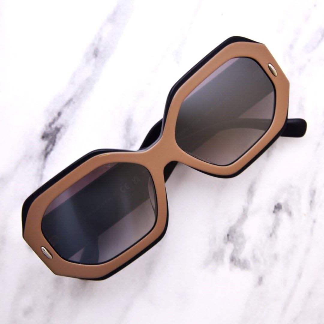 Tory Burch TY7192U 19396I Sunglasses Women's Navy/Beige/Clear Gradient Grey 55mm