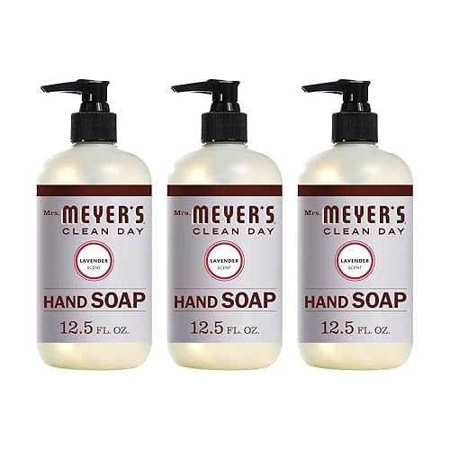 Mrs. MEYER'S Hand Soap Lavender 12.5 Ounce Pump (370ml) (3 Pack)