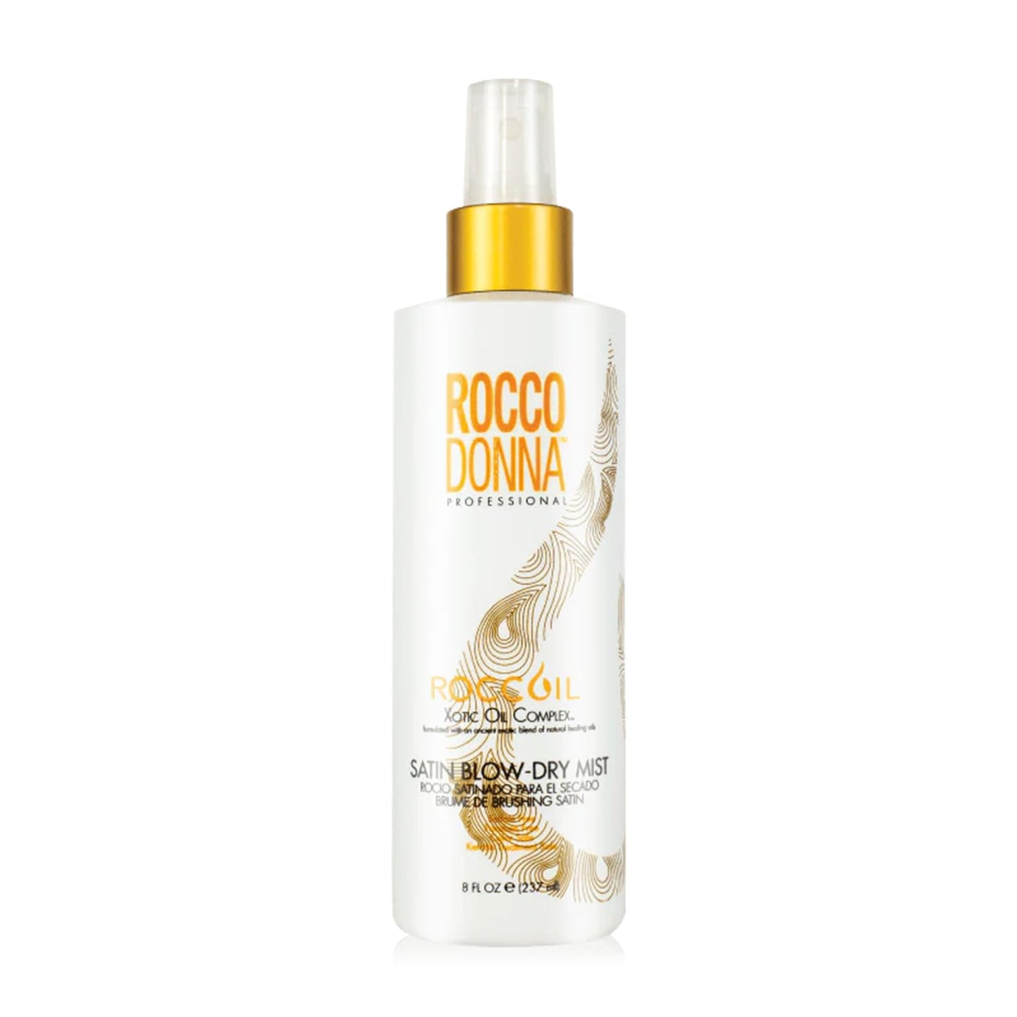 Rocco Donna Leave-In Conditioner for Hair Weightless Style | Satin Blow-Dry Mist Spray | Smoothing and Hydration | 8 oz
