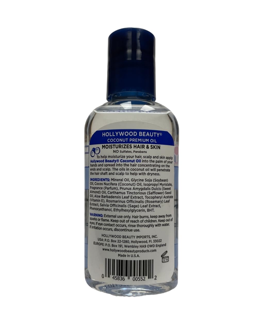 Hollywood Beauty Coconut Oil, 2 Ounce