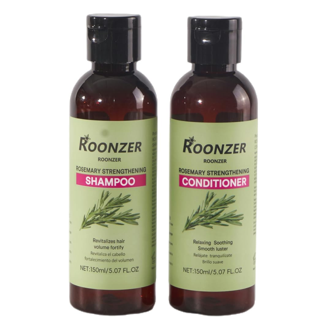 ROONZER Rosemary Infused Shampoo & Conditioner Set | Deep Cleanser + Intense Hydration | Strengthening Formula for All Hair Types & Nourishing 150ML